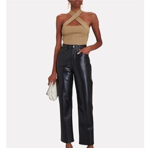 INTERMIX Tan Halter Crop Top